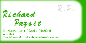 richard pazsit business card
